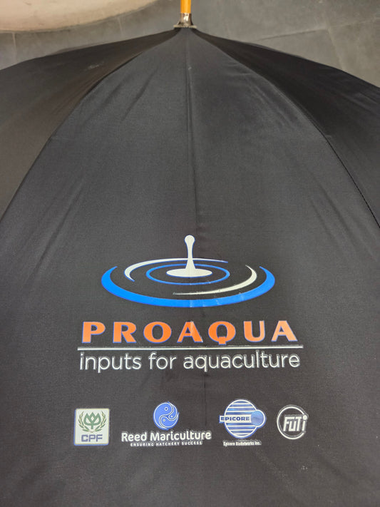 black umbrella with proaqua logog